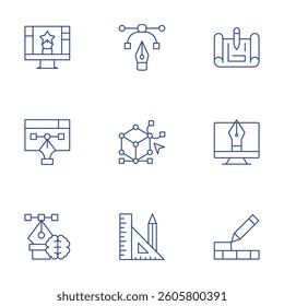 Design icons set. Thin Line style, editable stroke. design, art and design, sketch, vector, design tool