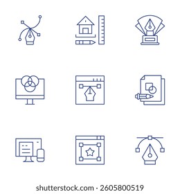 Design icons set. Thin Line style, editable stroke. vector, design, responsive design, house design