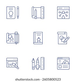 Design icons set. Thin Line style, editable stroke. vector, drawing, web design, design, design book