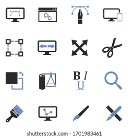 Iconos de diseño. Diseño plano de dos tonos. Ilustración vectorial.