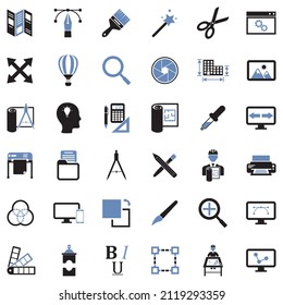 Design Icons. Two Tone Flat Design. Vector Illustration.