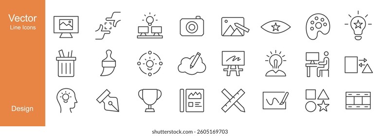 Design Icons - Vector Line. Editable Stroke.