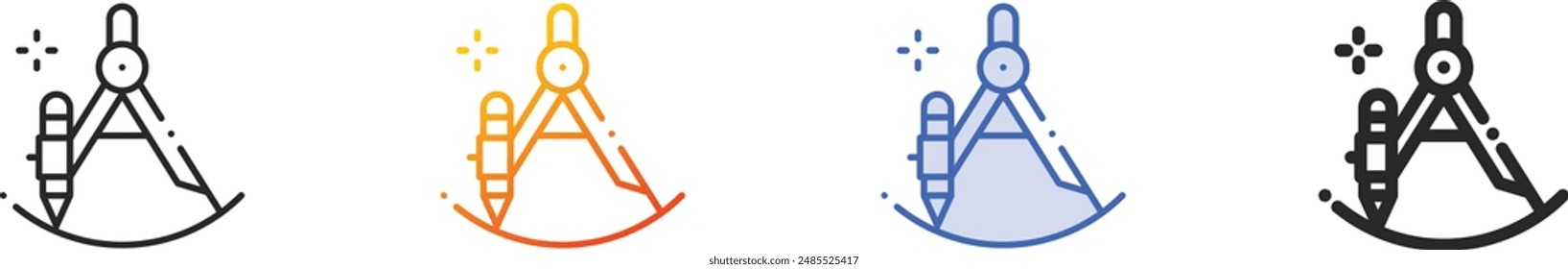design icon.Thin Linear, Gradient, Blue Stroke and bold Style Design Isolated On White Background