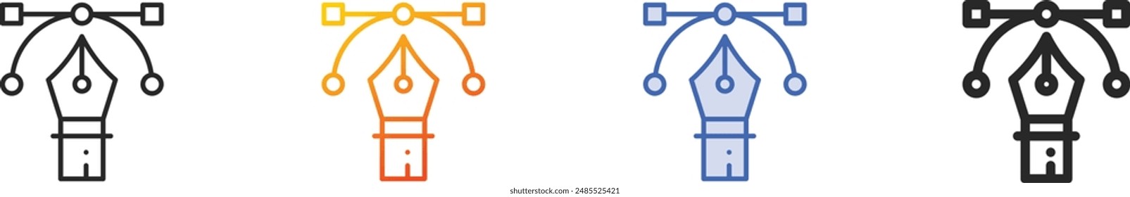 design icon.Thin Linear, Gradient, Blue Stroke and bold Style Design Isolated On White Background