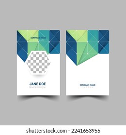 diseño de la tarjeta de identificación con forma poligonal