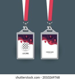 design of id card template with paper cut shapes