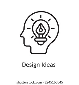 Design Ideas  Vector Outline Icon Design illustration. Design and Development Symbol on White background EPS 10 File