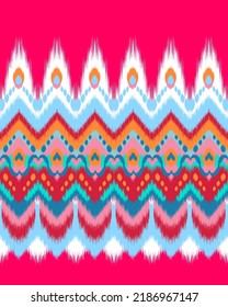 Patrón oriental geométrico nativo ikat patrón tradicional Diseño para fondo, alfombra, papel pintado, ropa, envoltura, Batik,tela,Estilo de bordado de ilustración vectorial. patrón ikat, escandinavo, India