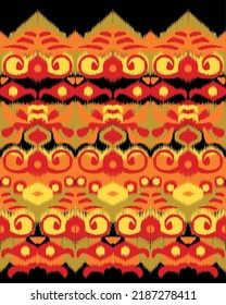 Design ikat pattern abstract geometric ikat ethnic, folk pattern Aztec style, Gyp sy, Mexican, Indian, Scandinavian, design ikat for background, wallpaper, carpet, wrapping, fabric, textile fashion. 