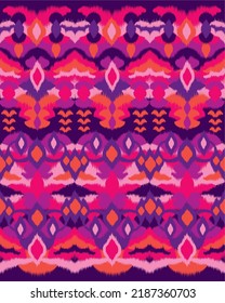 Patrón oriental geométrico nativo ikat patrón tradicional Diseño para fondo, alfombra, papel pintado, ropa, envoltura, Batik,tela,Estilo de bordado de ilustración vectorial. patrón ikat.							