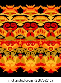Design ikat pattern abstract geometric ikat ethnic, folk pattern Aztec style, Gyp sy, Mexican, Indian, Scandinavian, design ikat for background, wallpaper, carpet, wrapping, fabric, textile fashion. 