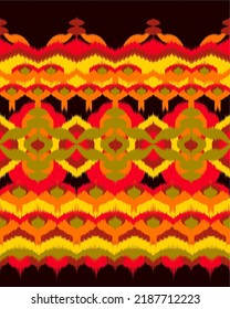 Design ikat pattern abstract geometric ikat ethnic, folk pattern Aztec style, Gyp sy, Mexican, Indian, Scandinavian, design ikat for background, wallpaper, carpet, wrapping, fabric, textile fashion. 