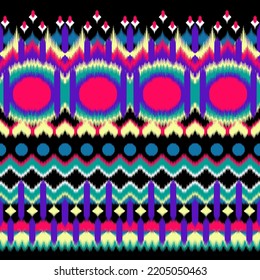 Diseñar un patrón de ikat textil abstracto geométrico étnico, diseño para fondo, papel de pared, alfombra, envoltura, tela, ropa textil.