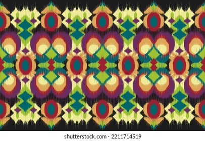 Design ikat pattern abstract geometric ikat ethnic, folk pattern Aztec style, Gyp sy, Mexican, Indian, Scandinavian, design ikat for background, wallpaper, carpet, wrapping, fabric, textile fashion. 
