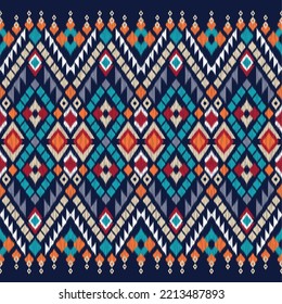 Diseñar un patrón de ikat textil abstracto geométrico étnico, diseño para fondo, papel de pared, alfombra, envoltura, tela, ropa textil.
