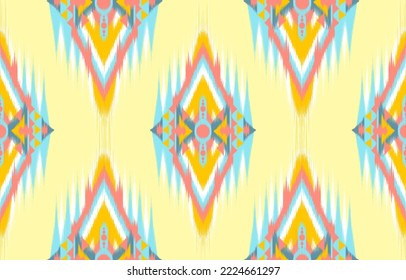 Diseño de ikat patrón abstracto de ikat geométrico étnico, folk patrón estilo azteca, Gyp sy, mexicano, indio, escandinavo, ikat de diseño para el fondo, tapicería, alfombra, envoltura, tela, moda textil. 