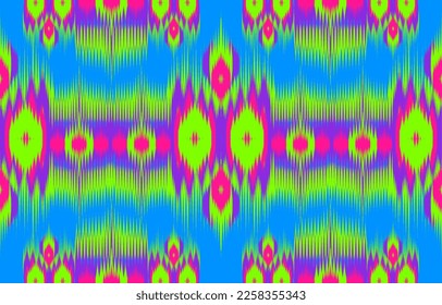 Design ikat pattern abstract geometric ikat ethnic, folk pattern Aztec style, Gyp sy, Mexican, Indian, Scandinavian, design ikat for background, wallpaper, carpet, wrapping, fabric, textile fashion. 