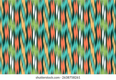 Design ikat pattern abstract geometric ikat ethnic, folk pattern Aztec style, Gyp sy, Mexican, Indian, Scandinavian, design ikat for background, wallpaper, carpet, wrapping, fabric, textile fashion. 