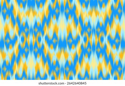 Design ikat pattern abstract geometric ikat ethnic, folk pattern Aztec style, Gyp sy, Mexican, Indian, Scandinavian, design ikat for background, wallpaper, carpet, wrapping, fabric, textile fashion. 