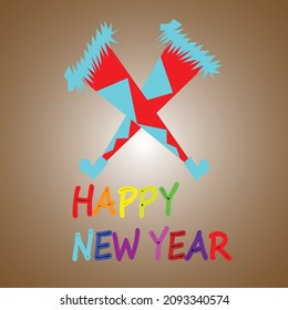 ilusión de diseño celebración del año nuevo con colorido concepto