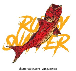 Design illustraion ruby snapper fish
