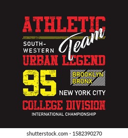 design illustration athletic team, original typography, t-shirt graphics
