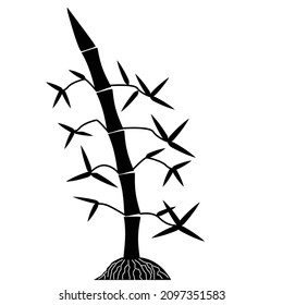 ilustración de diseño de un árbol de bambú con un estilo de diseño de varios conceptos