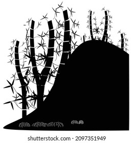 design illustration of a bamboo tree with some various concept design style