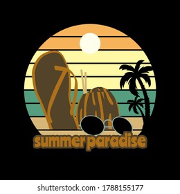 
Design illustration of a beach view and with a retro style of premium EPS 10 images