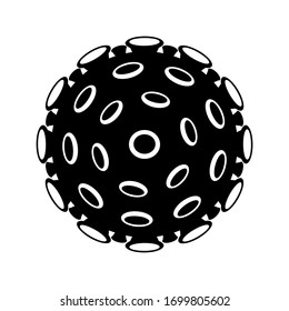 Ilustración Diseño Icono De Virus De Corona Blanco Y Negro 