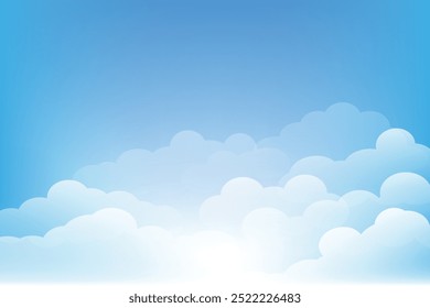 ilustração de design do céu azul com nuvens