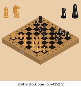 design illustration of a chess game