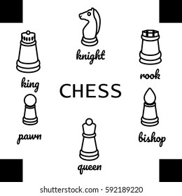 Design illustration of chess pieces. Vector