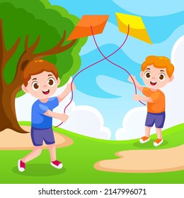 design illustration of children playing for world children's day background