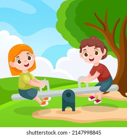 design illustration of children playing for world children's day background