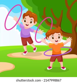 design illustration of children playing for world children's day background