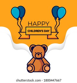 design and illustration of children's day celebration, colorful design and illustration, for digital use