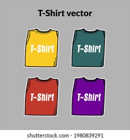 Design illustration of colorful t-shirts, neat folded shirts