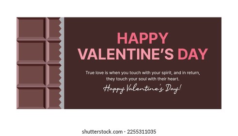 A design illustration of the concept of chocolate that couples give each other on the anniversary of 'Valentine's Day'. Chocolate is a sweet dessert food.