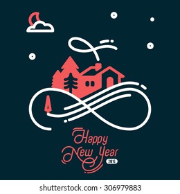 Design Illustration Concepts Christmas Eve. Calligraphy. Style Typographic. Vector Illustration. Concepts Web Banner and Printed Materials. Trendy and Beautiful. Flat Elements 