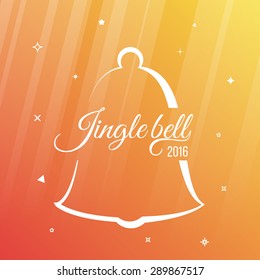 Design Illustration Concepts Jingle bell with Style Typography. Vector Illustration. Concepts Web Banner and Printed Materials. Trendy and Beautiful. Flat elements.