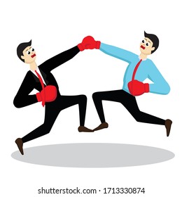 design illustration of a crazy business man fighting, suitable for business illustrations, presentations, icons, etc.