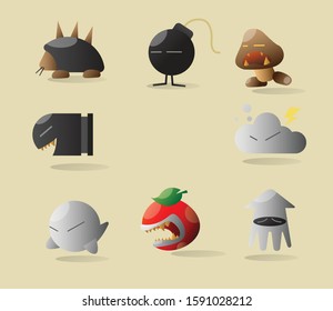 design illustration of cute character for video games and icon