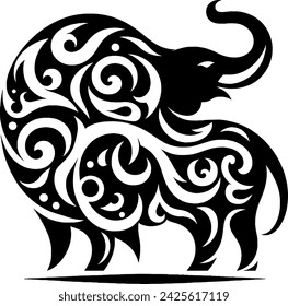 design illustration with an elephant theme and a unique pattern in it