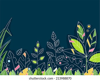 Design Illustration Featuring Rainforest Leaves