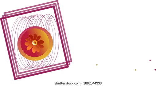 ilustración de diseño de una flor en círculo y cuadrado, que es adecuada para el diseño de productos y otros