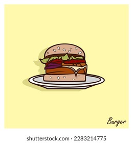 Design illustration food burger vector