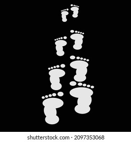 design illustration of a footprint with black and white concept