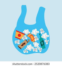 design illustration garbage bags vector