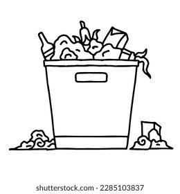 Design illustration garbage element outline art